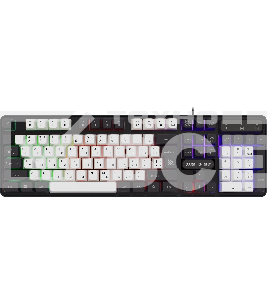 Клавиатура Defender Dark Knight R GK-077  проводная, USB, чёрный/белый