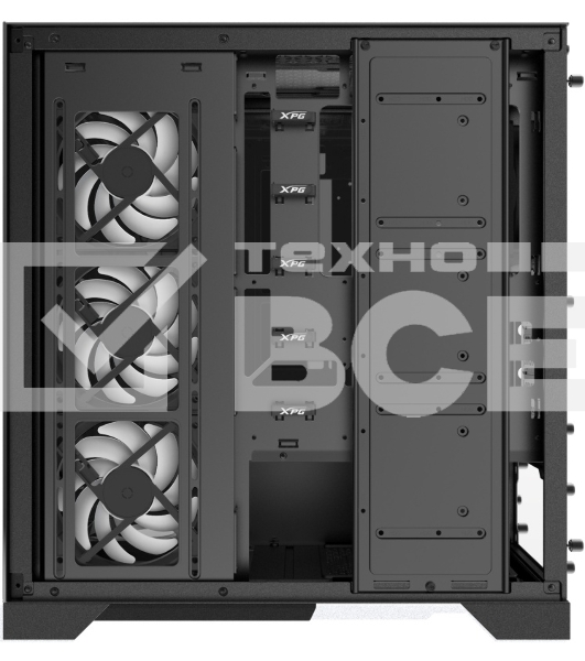 Компьютерный корпус XPG INVADER X BLACK (INVADERXMT-BKCWW) Mid-Tower Gaming ATX PC Case with Panoramic View, Tempered Glass Panels, and RGB Lighting Black