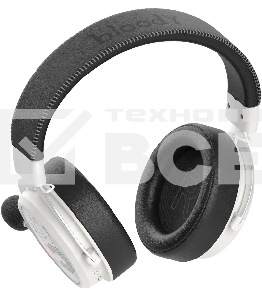 Наушники с микрофоном A4Tech Bloody MR590 Sports белый/черный 1.5м мониторные BT/Radio/3.5mm оголовье (MR590+ WIRED/SPORT WHITE)