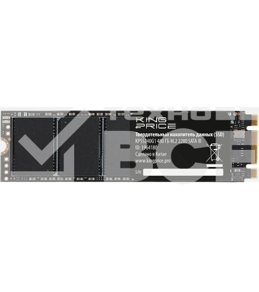 Накопитель SSD KingPrice KPSS480G1, 480Gb, M.2 2280, SATA-III, R/W 540/500
