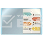 Папка с 20 прозр.вклад. Бюрократ Pastel PAST20BLUE A4 пластик 0.5мм торц.карм с бум. встав голубой, фото2