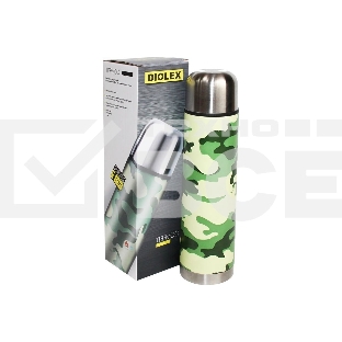 Термос Diolex DX-500-3 500 мл, милитари, из нержавеющей стали, с узким горлом