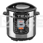 Скороварка-мультиварка электрическая Endever Vita-132, черный/стальной, мощность 1200 Вт, емкость 6л, 16 авторежимов работы, книга рецептов, 2 шт/уп., фото 1