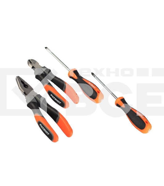 Набор инструментов Patriot 4 в 1 SPS-4: отвертки SL6*100, PH2*100, пассатижи 180мм, кусачки 160мм