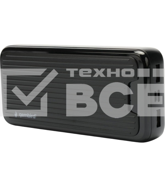 Портативный аккумулятор Gembird GPB-20, 20000мА·ч, 2A, черный