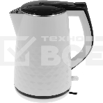 Чайник электрический Centek CT-0025 белый, металл 1.8 л, 2000 Вт, двойные стенки, кнопка вкл. на ручке, фото 1