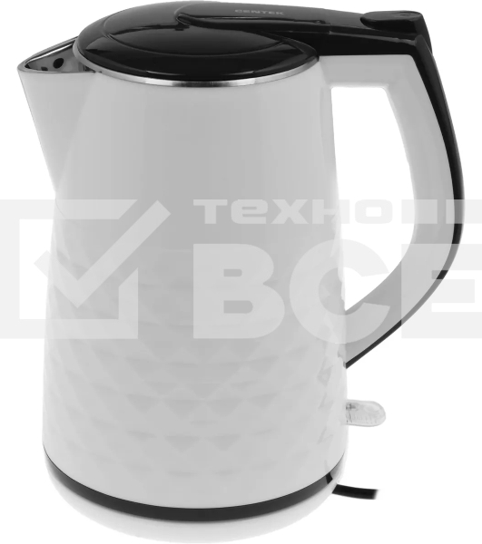 Чайник электрический Centek CT-0025 белый, металл 1.8 л, 2000 Вт, двойные стенки, кнопка вкл. на ручке