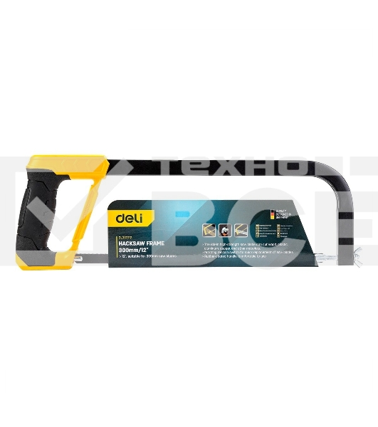 Ножовка по металлу Deli DL353712 300мм Режущая кромка Cr-V с высокочастотной термообработкой. Двухкомпонентная ручка.