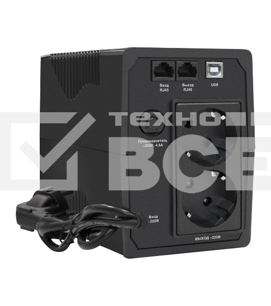 Источник бесперебойного питания ExeGate EP285478RUS Power Smart ULB-850.LCD.AVR.EURO.RJ.USB 850VA/480W, LCD, AVR, 2 евророзетки, RJ45/11, USB, черный