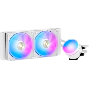 Система охлаждения Ocypus Sigma L24 WH ARGB, 240мм, LCD Pump 2.4', 2x120мм ARGB fans, LGA115X/1200/1700/18XX, AM4/AM5