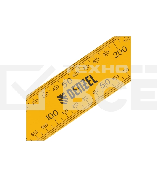 Угольник Denzel стальной, 200 мм х 300 мм, ультрафиолетовая печать (измерительная шкала)