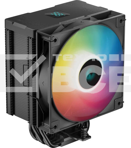 Кулер для процессора DEEPCOOL AG500 DIGITAL ARGB черный, 120 мм, алюминий/медь, 1950 об/мин, 29.4 дБ, 4 pin, 240 Вт, 158 мм