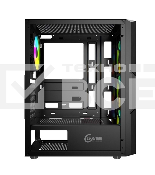 Компьютерный корпус Powercase Mistral T4B, Tempered Glass, 4x 120мм 5-color fan, черный, ATX (CMITB-L4)