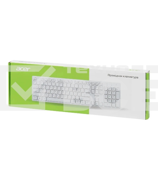 Клавиатура Acer OKW123 проводная, USB, белый