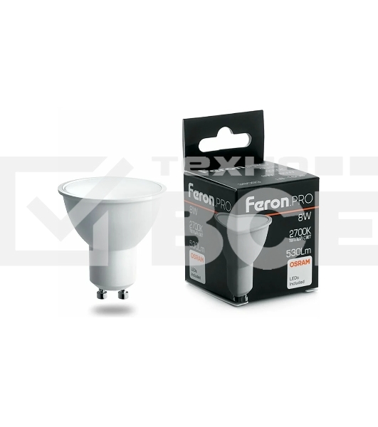 Лампа светодиодная FERON PRO LB-1608 (38092) GU10 8W 2700K