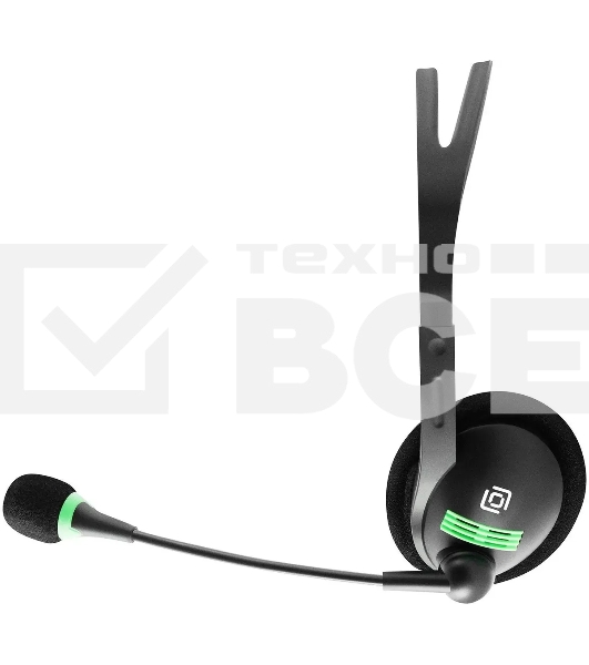 Наушники с микрофоном Оклик HS-M100 черный 1.8м накладные оголовье (1532004)