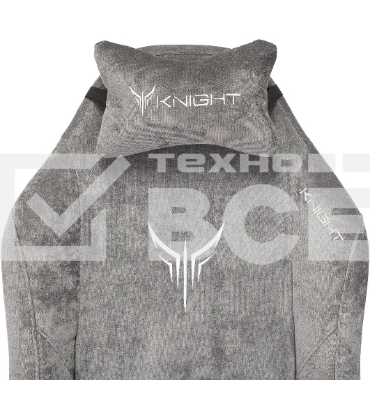 Кресло игровое Knight N1 Fabric серый Light-19 с подголов. крестовина металл