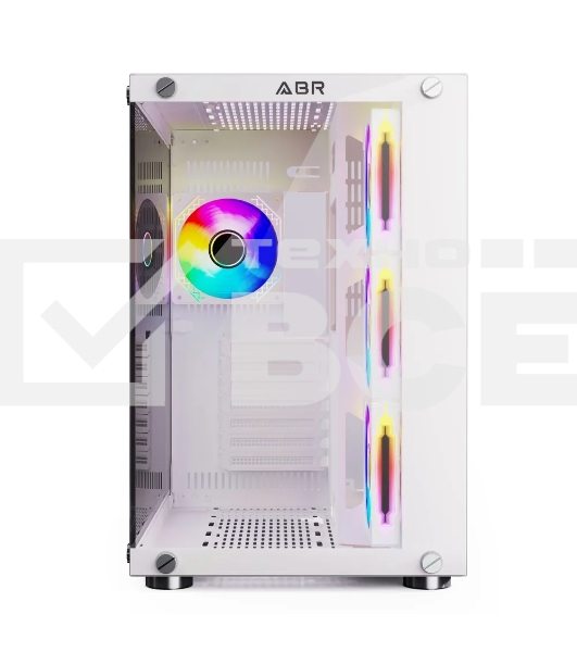 Компьютерный корпус ABR Sea View White (1*USB Type-C, 2*USB 2.0, HD Audio, 4xRGB Fan, ATX, Micro-ATX)