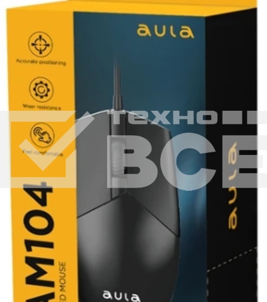 Мышь проводная AULA AM104 черный