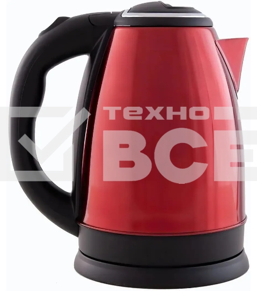 Чайник Centek CT-1068 RED (красный) металл 2л, 2000W, хромированная вставка на крышке