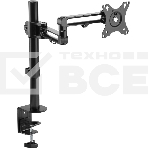 Кронштейн для мониторов Ultramounts UM736 черный 17'-32' макс. 8кг крепление к столешнице поворот и наклон, фото 1