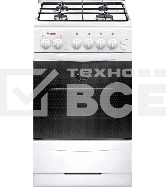 Плита газовая Gefest ПГ 3200-05 белый, конфорок 4 шт, духовка 42 л, 50 см x 85 см x 57 см