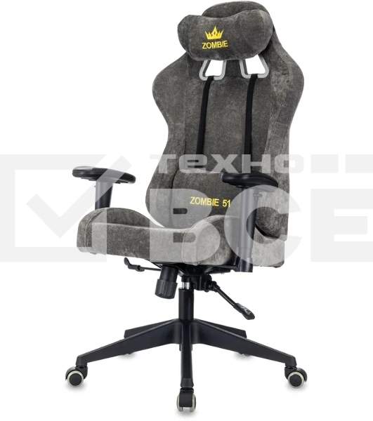 Кресло игровое Zombie 51 серый Light-19 крестов. металл