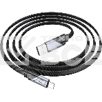 Кабель Hoco U119 Machine iP USB (m)-Lightning (m) 1.2м черный плоский коробка, фото2