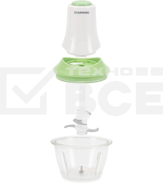 Измельчитель электрический Starwind SCG2011 1л. 300Вт белый/бирюзовый