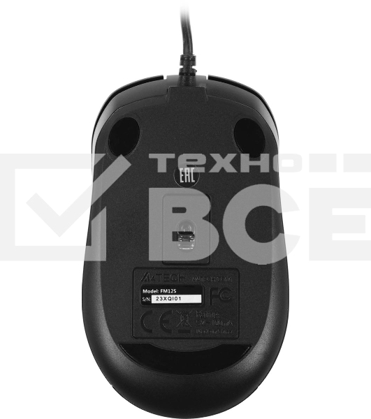 Мышь проводная A4Tech Fstyler FM12S черный, 1200 dpi, USB, кнопки - 3