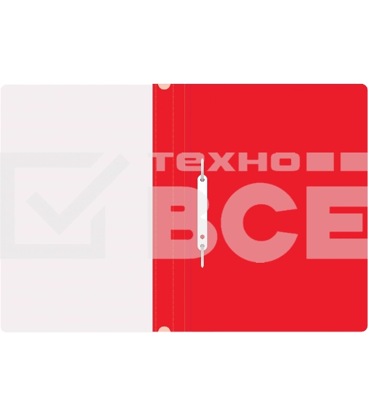 Папка-скоросшиватель Silwerhof Eco A4 прозрач.верх.лист пластик красный