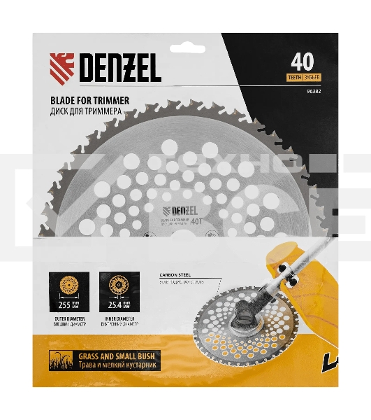 Диск для триммера Denzel 255 х 25,4 мм, 40 зубов, Anti-Kick