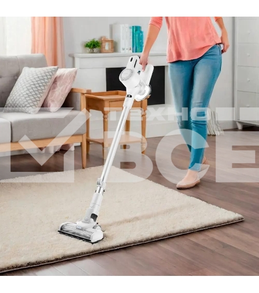 Пылесос вертикальный Kitfort КТ-5117 белый, питание от аккумулятора,  50 Вт, уборка сухая, пылесборник 0,5 л