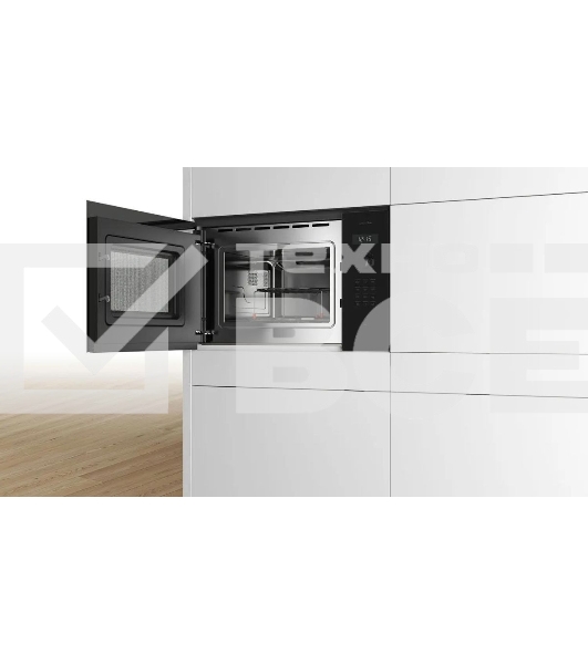 Микроволновая печь встраиваемая Bosch BEL454MB1F 6 Series, 900Вт,LED-display,AutoPilot 8, 25 л, гриль, черный, 382x594x388 мм