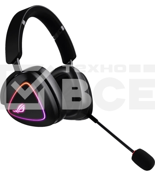 Гарнитура ASUS ROG Delta II чёрный, беспроводная + проводная, Bluetooth, подсветка