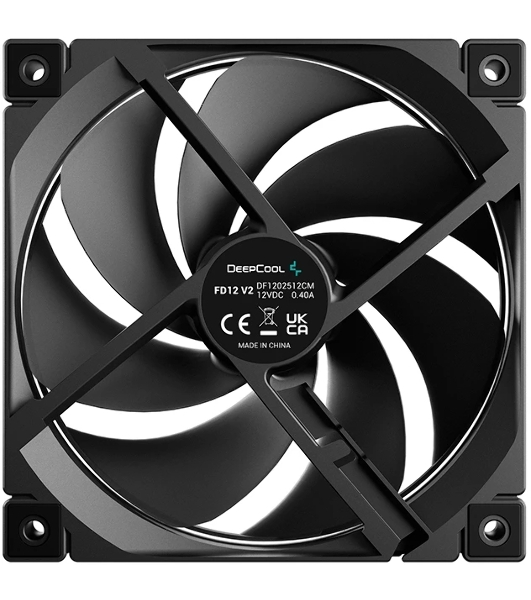 Вентилятор для корпуса Deepcool FD12 V2 120х120x25 черный 4-pin 35.6дБ (R-FD12V2-BKNPN1-G) Ret