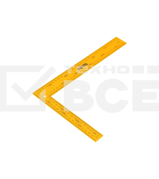 Угольник Denzel стальной, 200 мм х 300 мм, ультрафиолетовая печать (измерительная шкала)