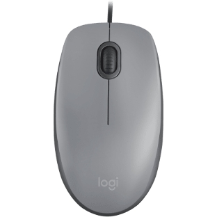 Мышь проводная Logitech M110 серый, 1000 dpi, USB, кнопки - 3