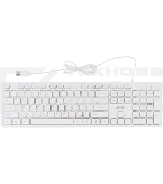 Клавиатура Acer OKW123 проводная, USB, белый