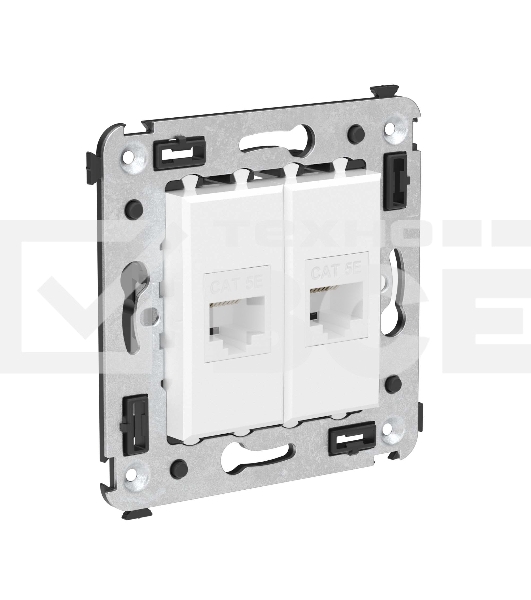 Розетка компьютерная DKC Avanti 4400664 RJ-45 без шторки в стену, кат.5е двойная, 