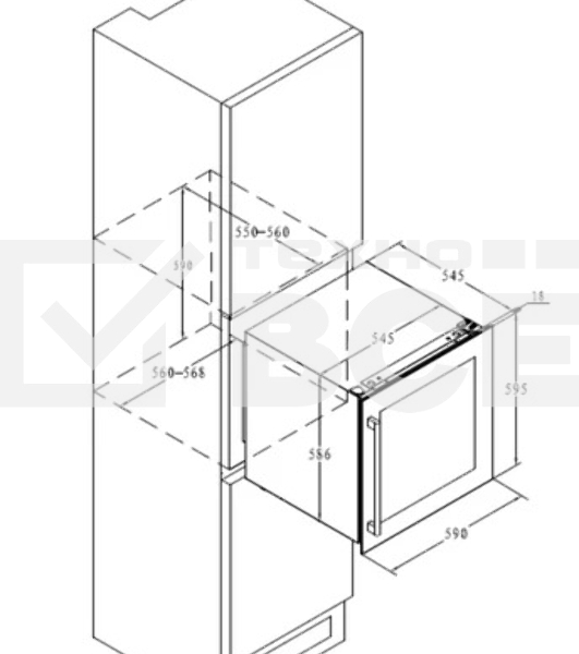 Винный холодильник Weissgauff WWCI-36 DB DualZone