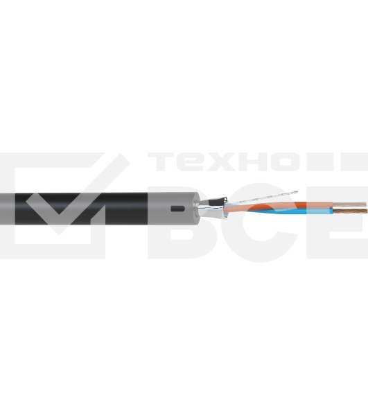 Кабель балансный микрофонный 100 м, 24 AWG, FRNC/LSZH, 0.2 мм2, диаметр 3.7мм, экран, медь 25 x 0.1 мм, черный, бухта