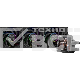 Система охлаждения PCCooler DT360 ARGb Display BK (300W, 360мм, LED temp., черный, ARGb/Fans: 3x120мм, 83.83CFM, 3000RPM/Pump height 62мм, 15dBA, 2600RPM, Rad thickness 27мм/S: 1851, 1700, 1200, 115X, AM5, AM4)