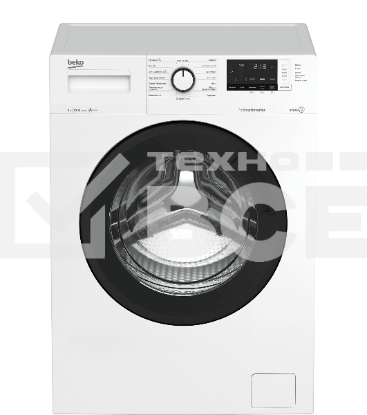 Стиральная машина WSRE8612XAWI 7322910002 BEKO белый, загрузка фронтальная 8 кг, 1200 об/мин, класс: А