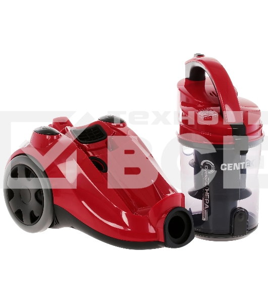 Пылесос Centek CT-2530 красный/черный, 400/2300 Вт, уборка сухая, пылесборник контейнер 2 л