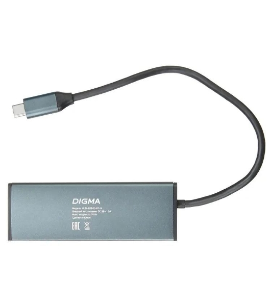 USB-концентратор Digma HUB-3U3.0С-UC-G, USB-C, USB 3.0 4 порта, USB