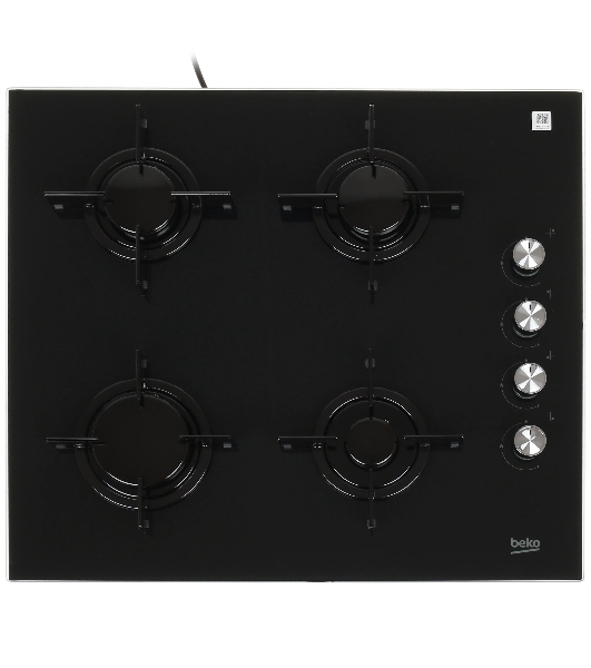 Газовая варочная поверхность Beko HILG64120S, 4 конфорки, закаленное стекло, 7400 Вт