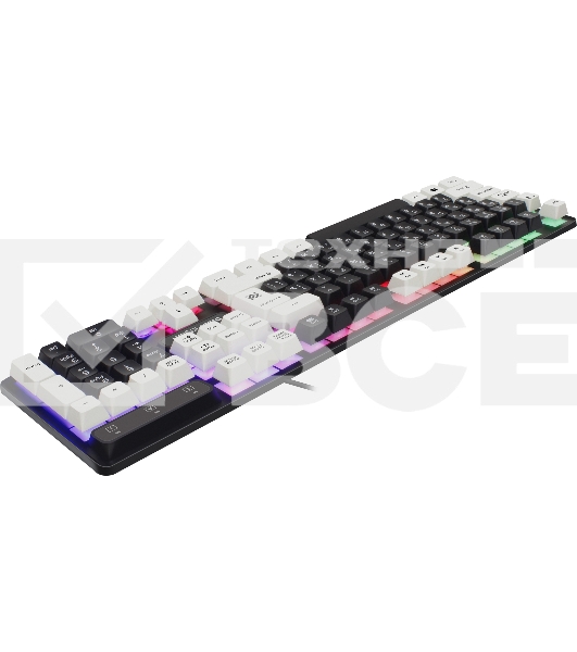 Клавиатура Defender Dark Knight GK-077  проводная, USB, чёрный/белый