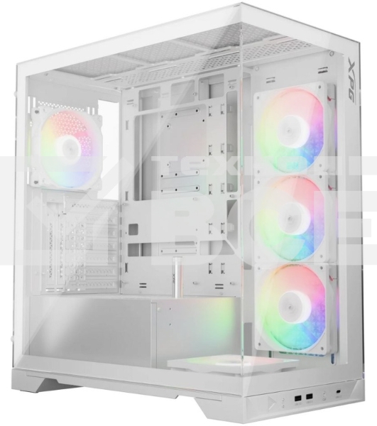 Компьютерный корпус XPG INVADER X WHITE (INVADERXMT-WHCWW) Mid-Tower Gaming ATX PC Case with Panoramic View, Tempered Glass Panels, and RGB Lighting Black