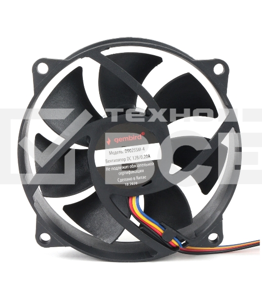 Вентилятор для корпуса Gembird 90x90x25, втулка, 4 pin, провод 30 см (D9025SM-4)